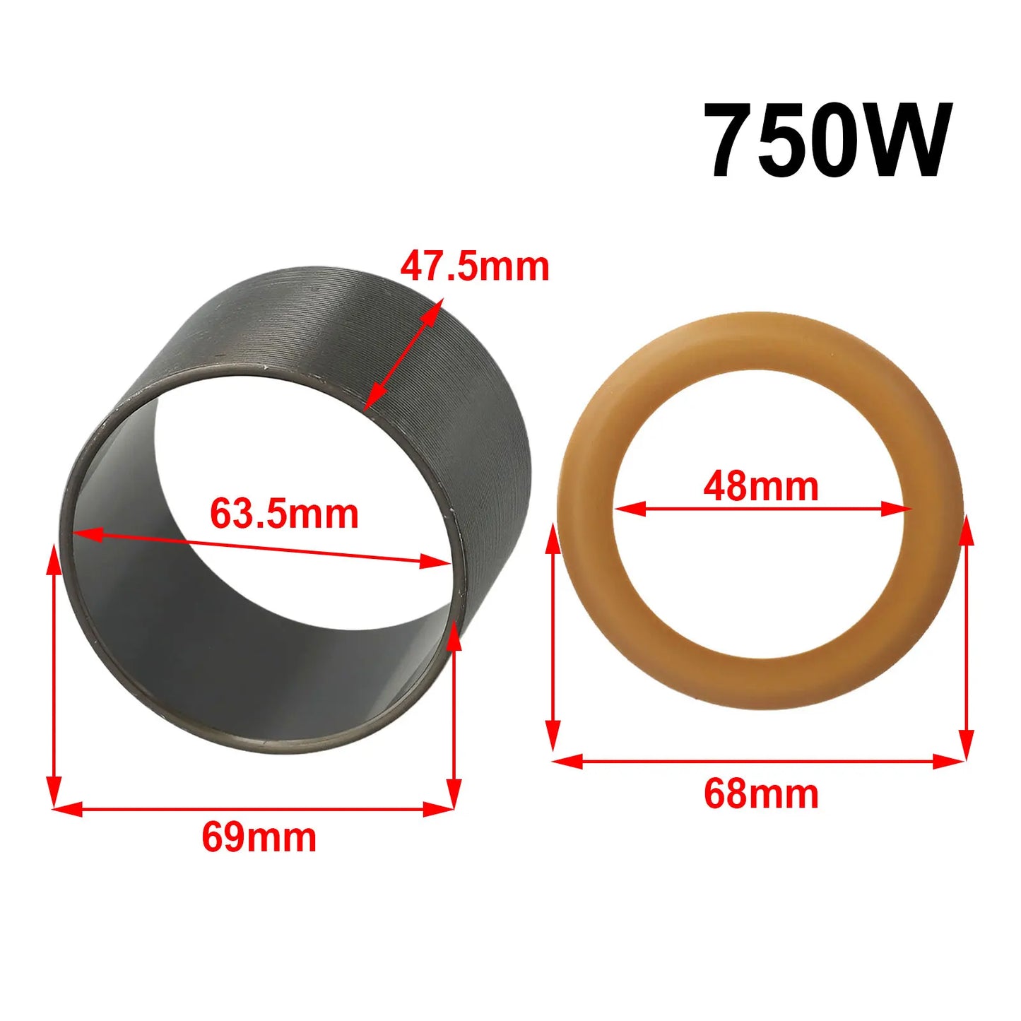 2-piece Piston Cylinder Liner Vacuum Pump Oil-free Silents Air