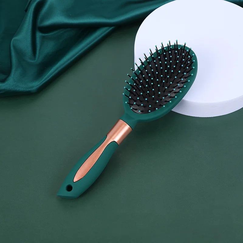 Massage Oval Comb Hair Brush Set Anti Static With Silicone Cushion Base Detangling Brush Round Hair Brush Vent Hair Brush Peaceful Pleasures Health and Wellness C
