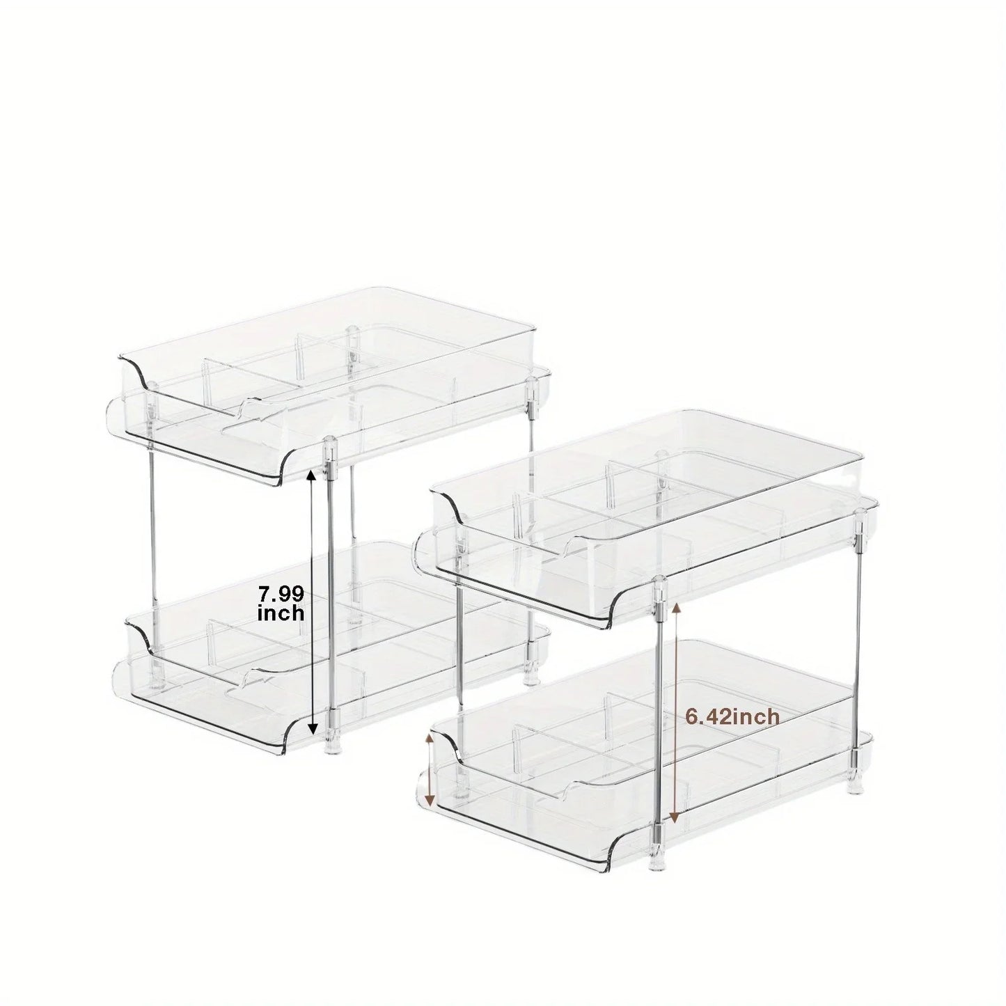2-Tier Sliding Under Sink Organizer – Acrylic Cabinet Basket