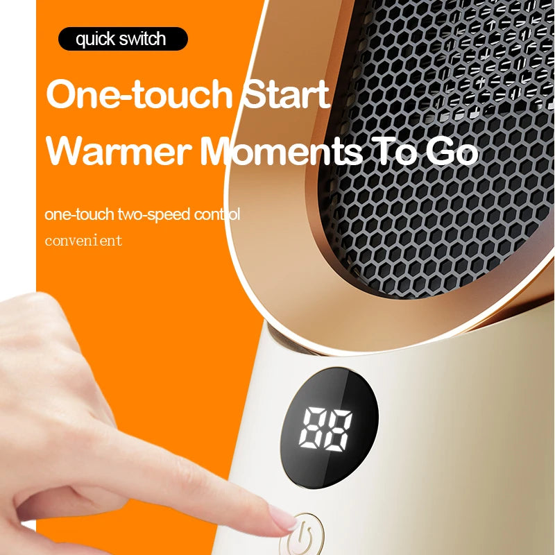 HOMEFISH Mini PTC Ceramic Portable Fan Heater – Home & Office