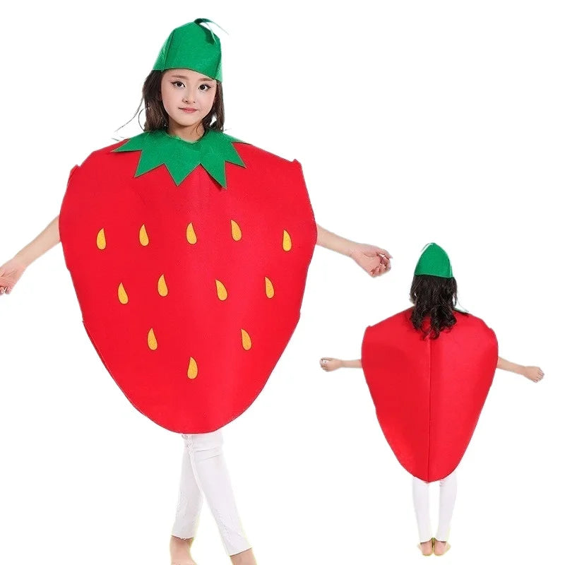 Kids Fruit Vegetable Halloween Costume Cloak | Ages 3–8
