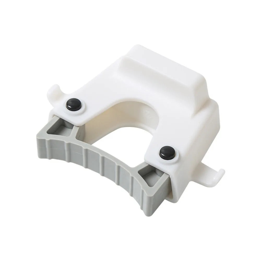 Punch-Free Wall-Mounted Mop Holder Rack with Hook | ABS Clamp