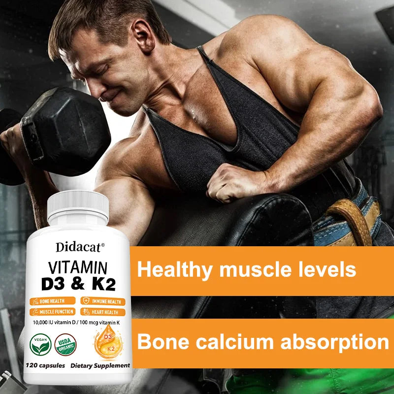 Vitamin D3 + K2 Supplement – Bone & Immune Support | 120 Caps