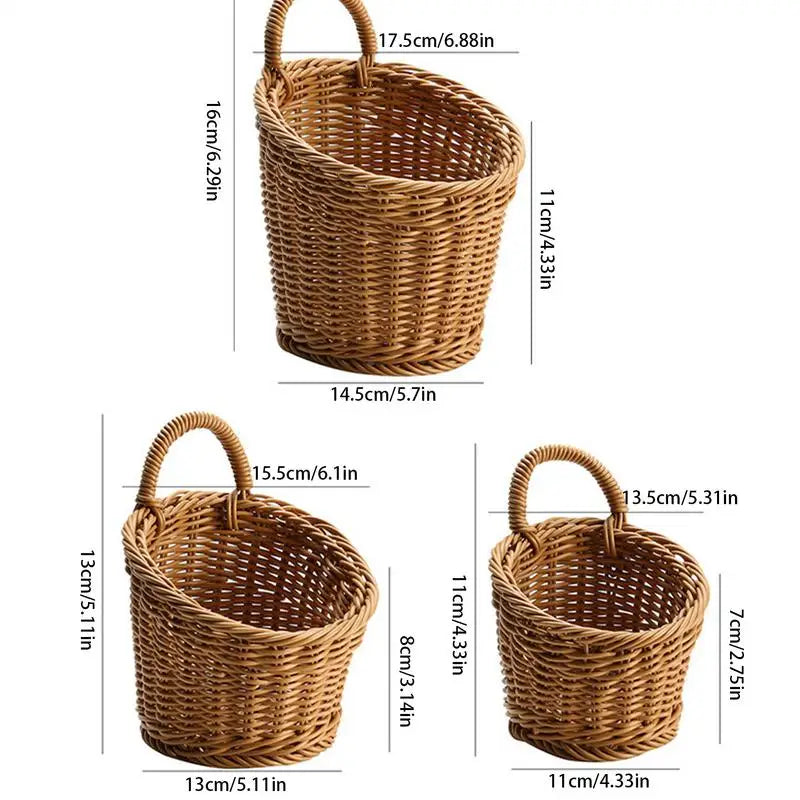 Handmade Woven Storage Basket with Handle | Boho Farmhouse