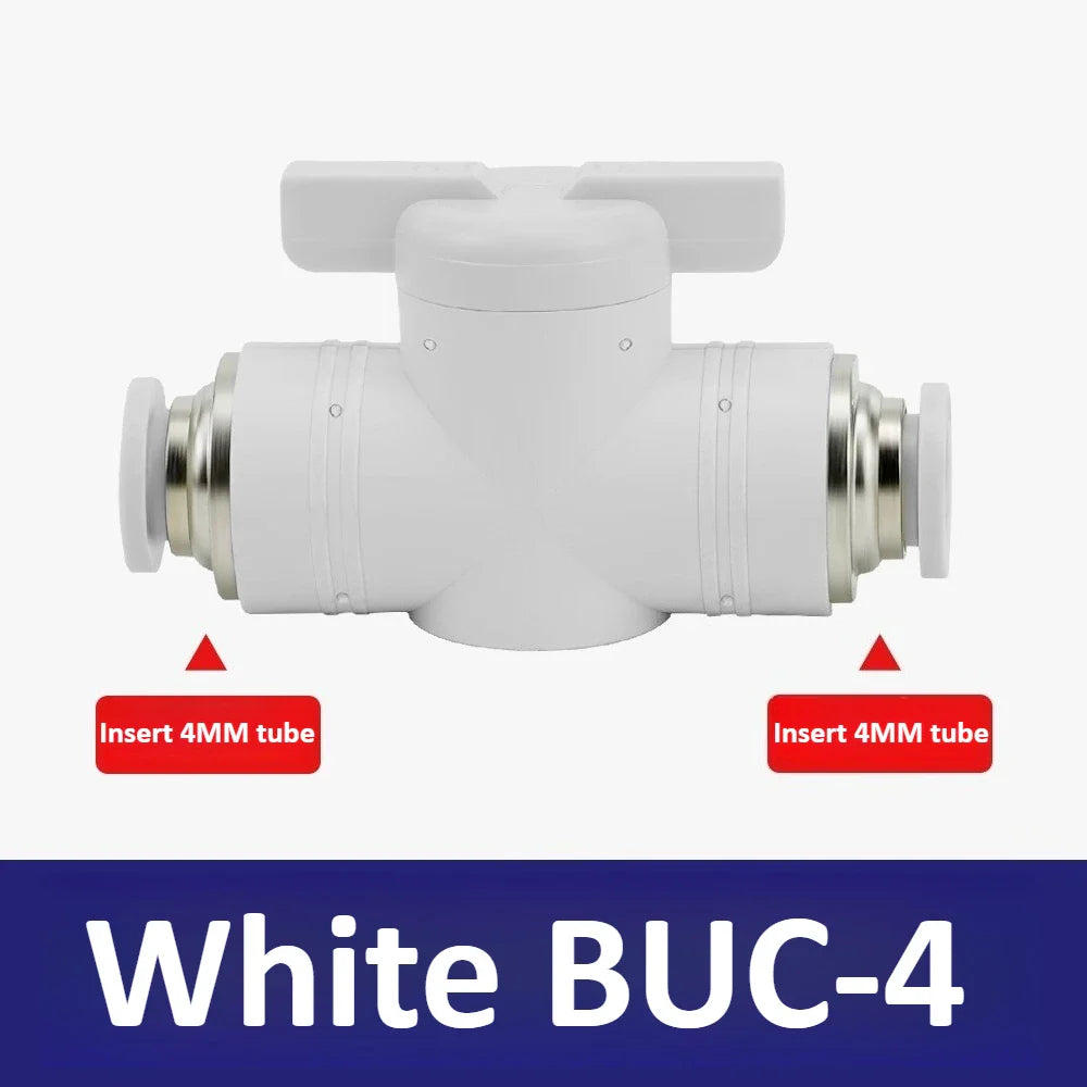 Pneumatic Ball Hand Valve Quick-Connect PU Air Pipe 4–12mm