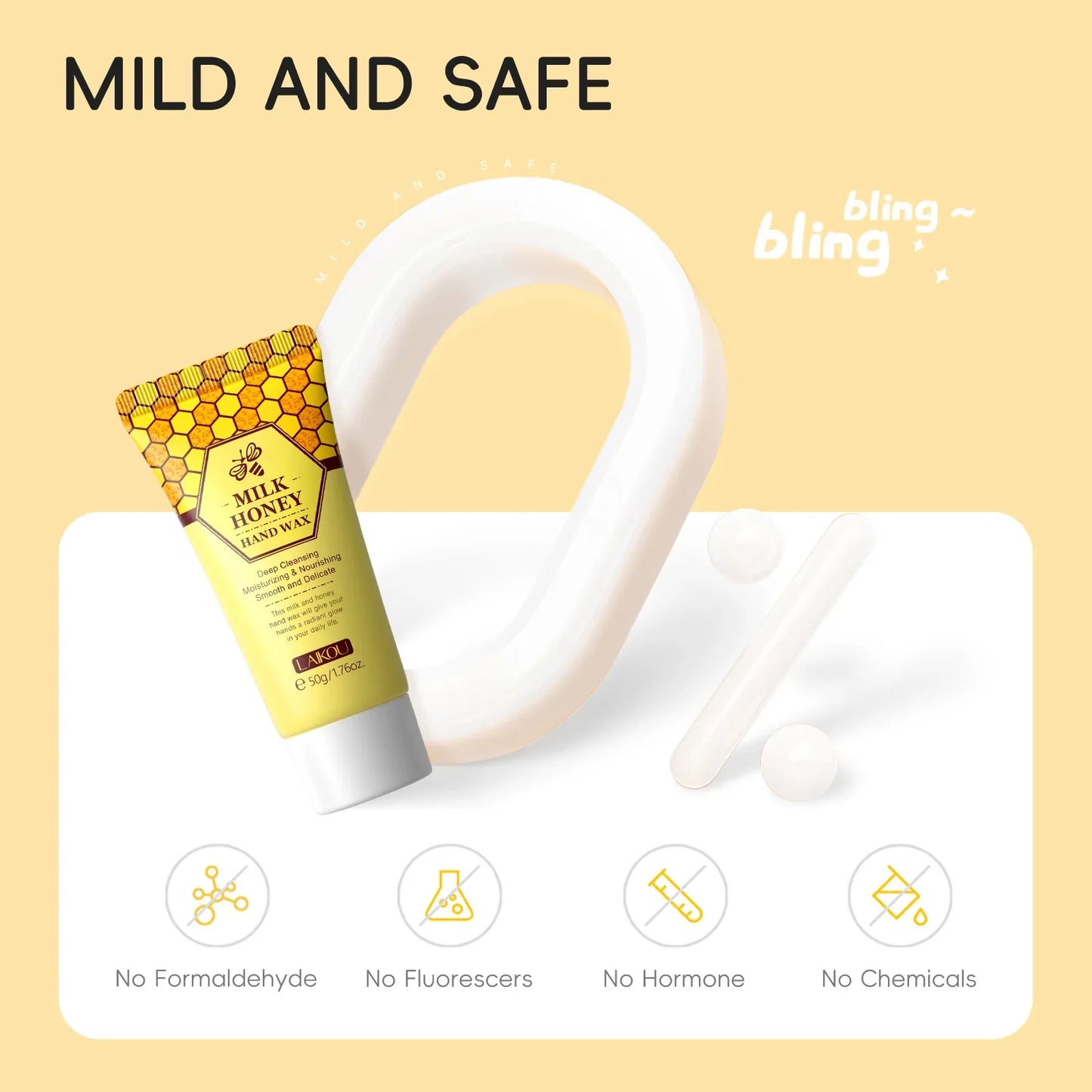 LAIKOU Honey Hand Wax Mask – Exfoliating Moisturizer 50g