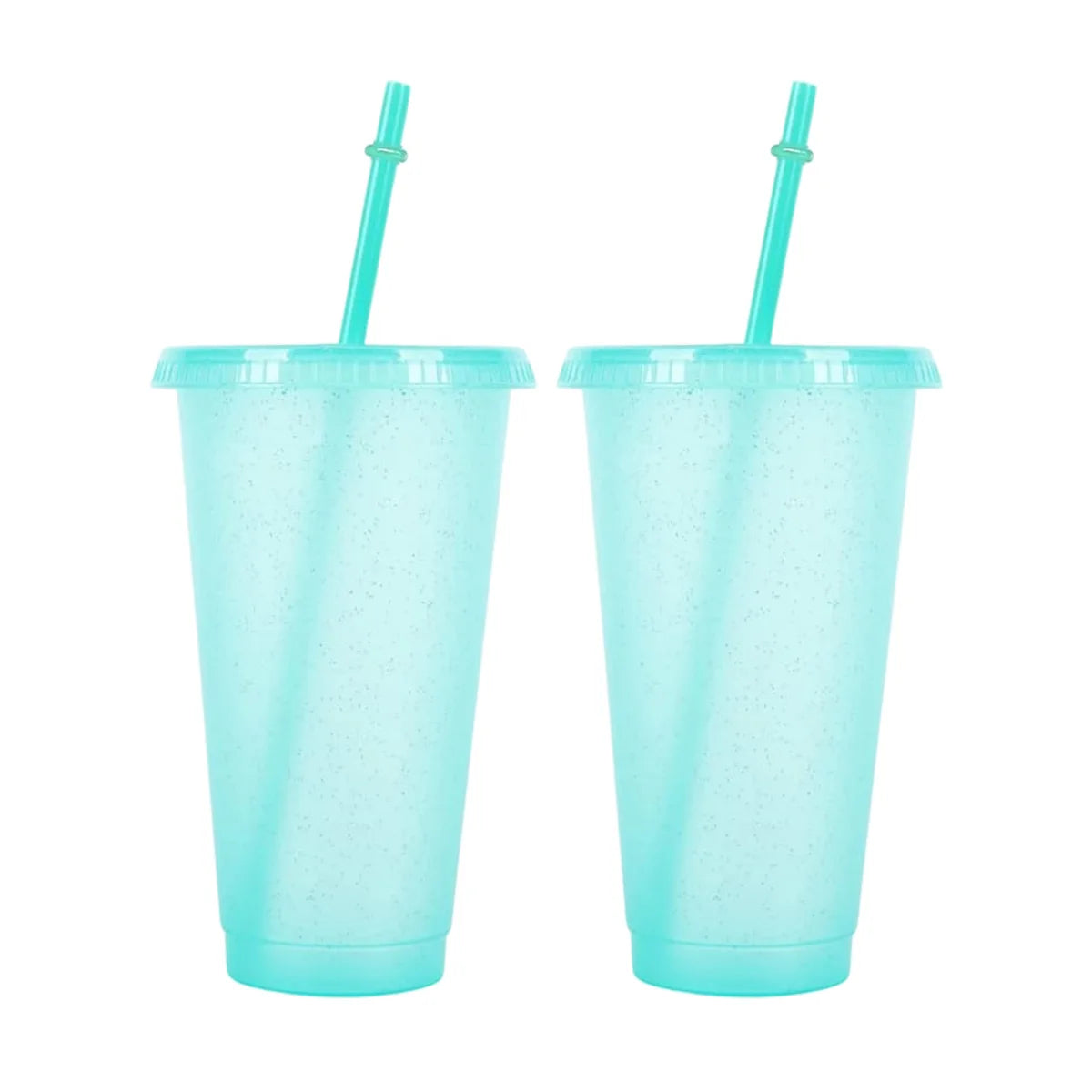 2/4Pcs Reusable Plastic Cup, 710ml Drinkware Tumblers, Coloured Acrylic Cups Tumblers with Lids and Straws, Plastic Bulk Cup Peaceful Pleasures Health and Wellness 2pcs blue