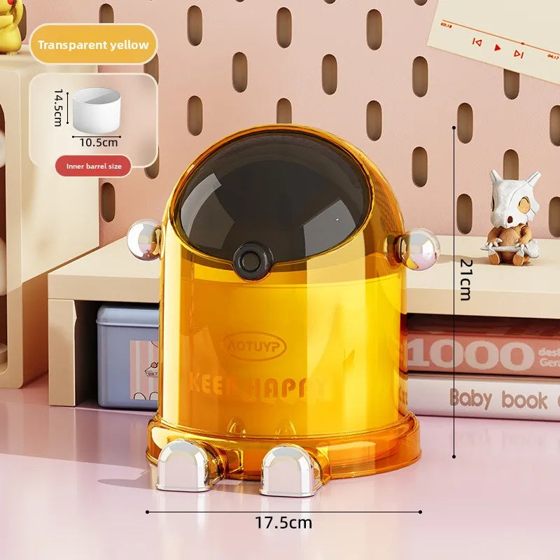 Mini Desktop Trash Can with Lid – Cute Desk Waste Bin