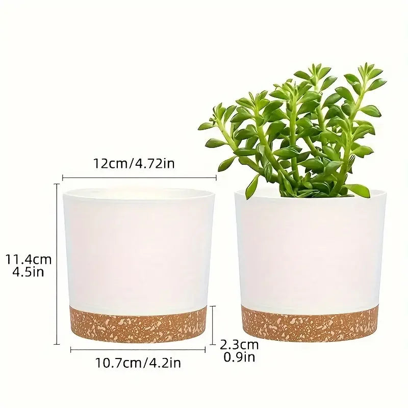2-Pack Plant Pots with Drainage Holes & Saucer | Indoor & Outdoor