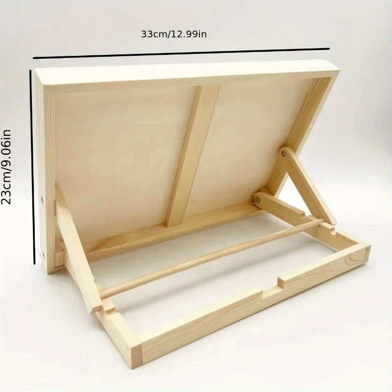 Portable Foldable Wooden Desktop Easel – Tilting Sketching Stand
