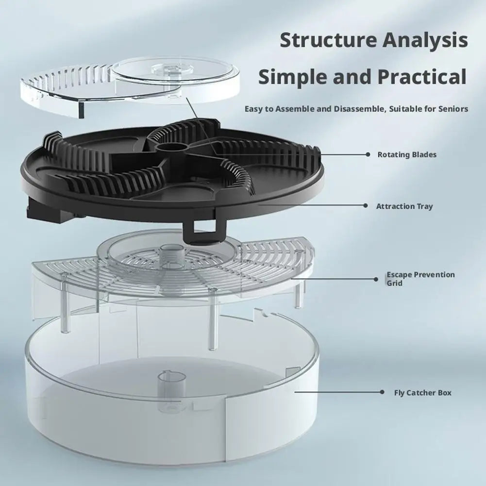 USB Electric Rotating Fly Trap – Silent Indoor & Outdoor Use
