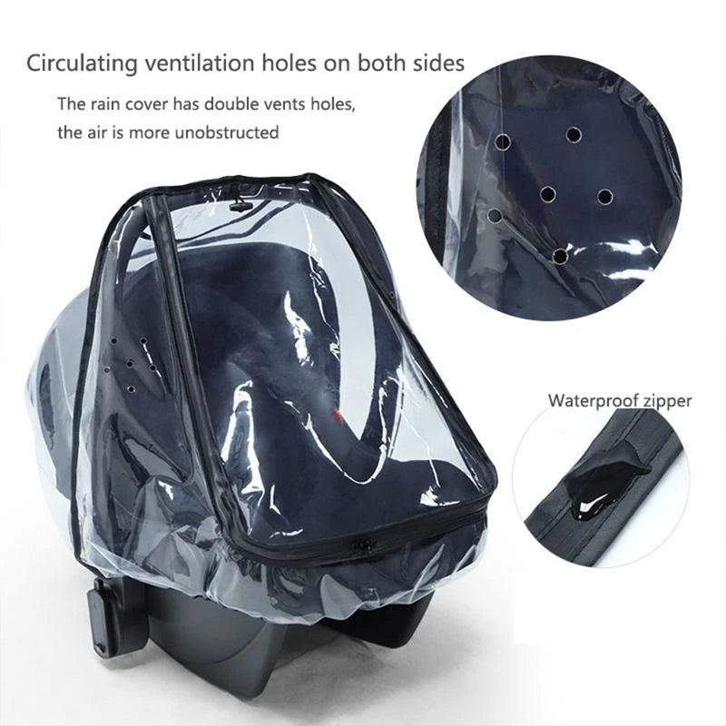 EVA Stroller Rain Cover – Waterproof Windproof Clear Baby Shield