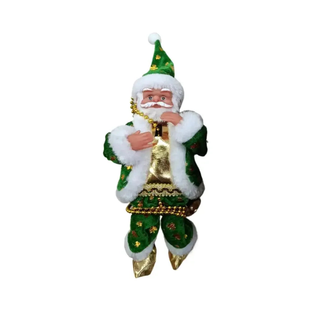 Santa Claus Climbing Beads Music Electric Doll Rope Climbing Santa Christmas Gift For Children Electric Toys Peaceful Pleasures Health and Wellness Green
