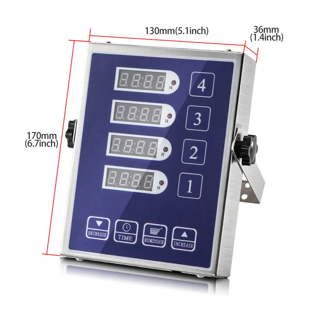 4-Channel Digital Kitchen Timer | LED Display & Loud Alarm