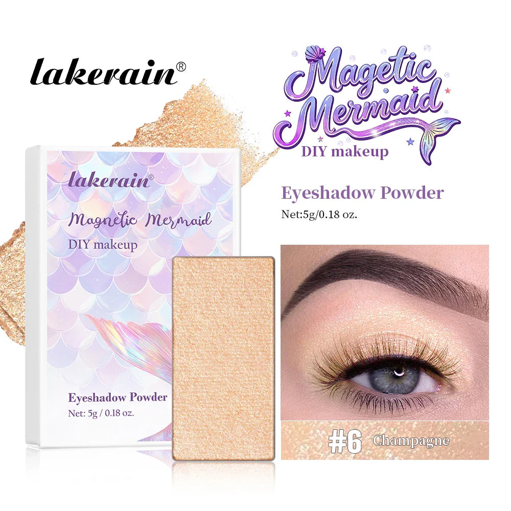 Lakerain Magnetic Mermaid DIY Eyeshadow Palette – 16 Shades