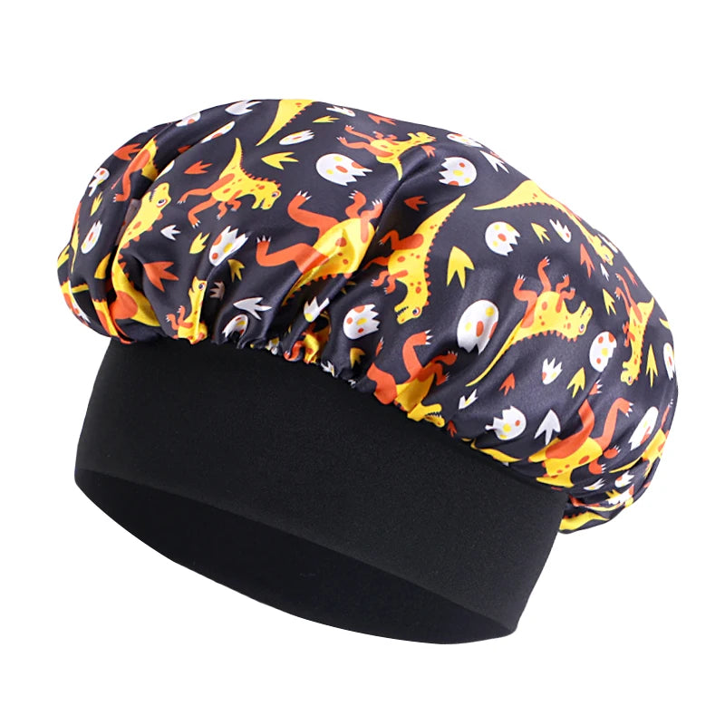 Kids Dinosaur Satin Bonnet | Silky Sleep Cap for Toddlers
