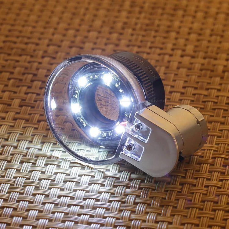 20X Magnifier with 6 Led Lights, Optical Glass Coated Lenses, Magnifying Glass, Diamond Identification Magnifying Glass Peaceful Pleasures Health and Wellness