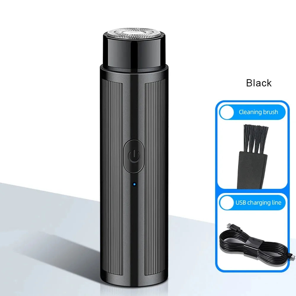 Portable Mini Electric Shaver – Rechargeable, Unisex (Men & Women) & Car-Compatible Grooming Tool Peaceful Pleasures Health and Wellness Black set