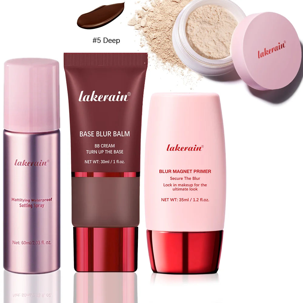 Setting Travel Size Set Ultimate Blurring Setting Powder Mattifying Waterproof Setting Spray Blur Magnet Primer Oil Control 4pc Peaceful Pleasures Health and Wellness 5 deep set2
