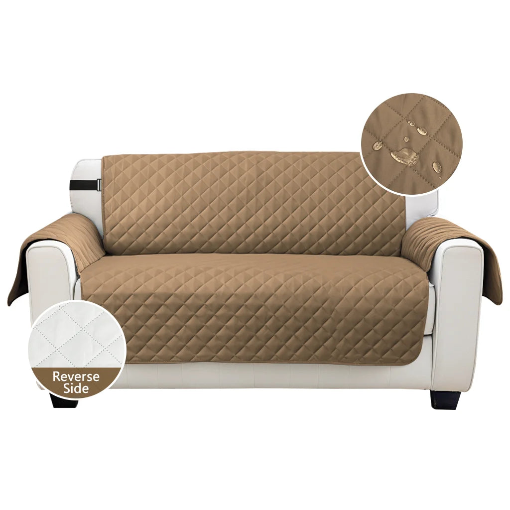 Pet Blanket Sofa Cover Waterproof & Anti-Slip Slipcovers Washable Elastic Straps Couch Recliner Armchair Protector for Kids Pets Peaceful Pleasures Health and Wellness Brown Loveseat