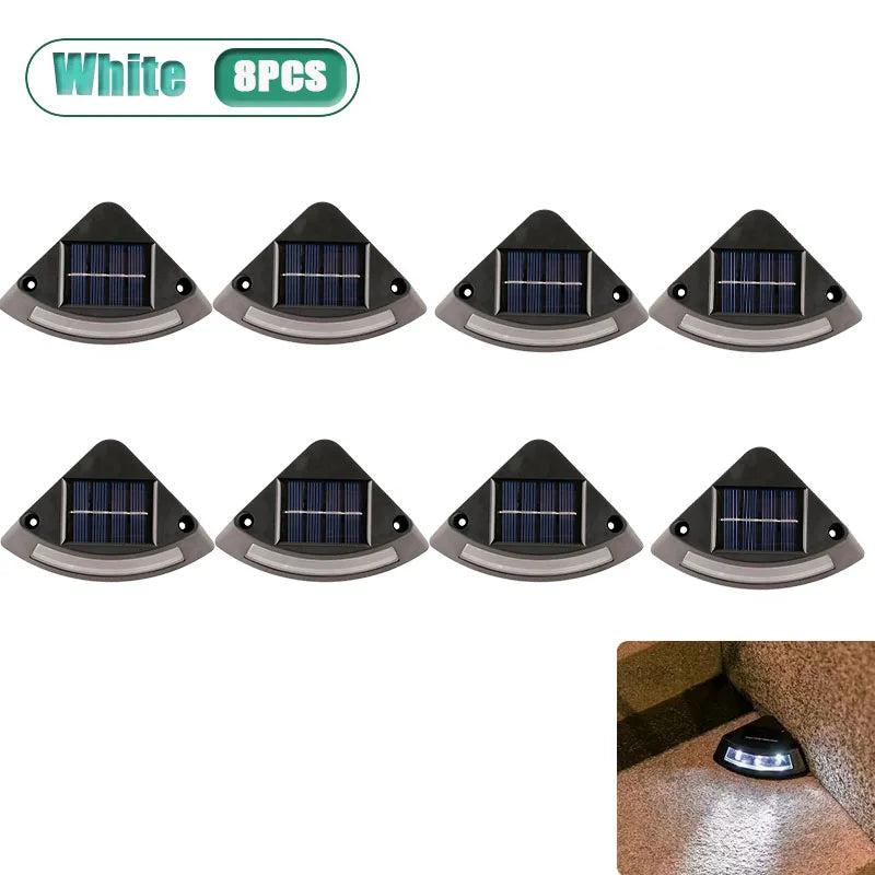 Solar Stair Lights Outdoor Waterproof LED | Garden Steps 4-8 Pack