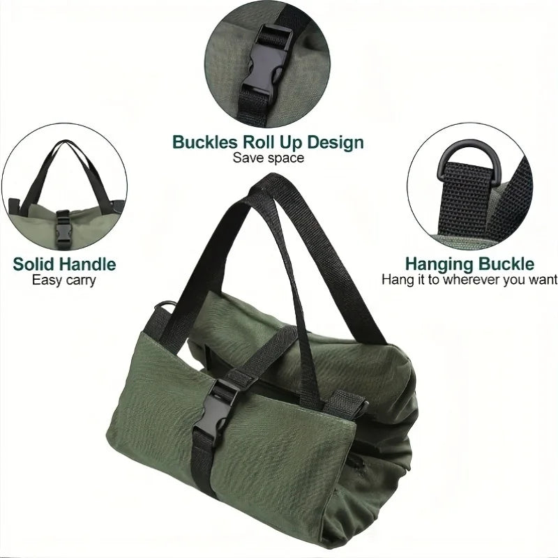 1 Pack of Roll-Type Tool Bag Oxford Cloth Tool Bag Car Tool Storage Bag Multi-Functional Electrician Bag Green Tool Storage Bag Multi-Layer Storage Large Capacity Essential Tool Bag Peaceful Pleasures Health and Wellness