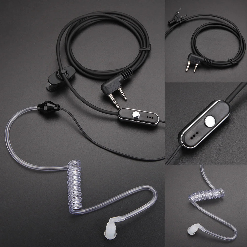 Practical Walkie Talkie Earpiece Headset 2 Pin Acoustic Tube Earphone Walkie Talkie Headset PTT MIC for Baofeng Retevis Radios Peaceful Pleasures Health and Wellness