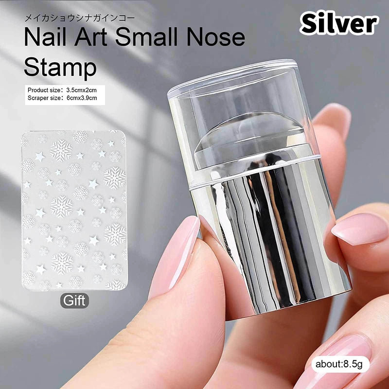 Jelly Silicone Nail Stamper With Scraper Transparent Nail Templates Stamp For Stamping Polish Printing Manicure Tools Peaceful Pleasures Health and Wellness Silver
