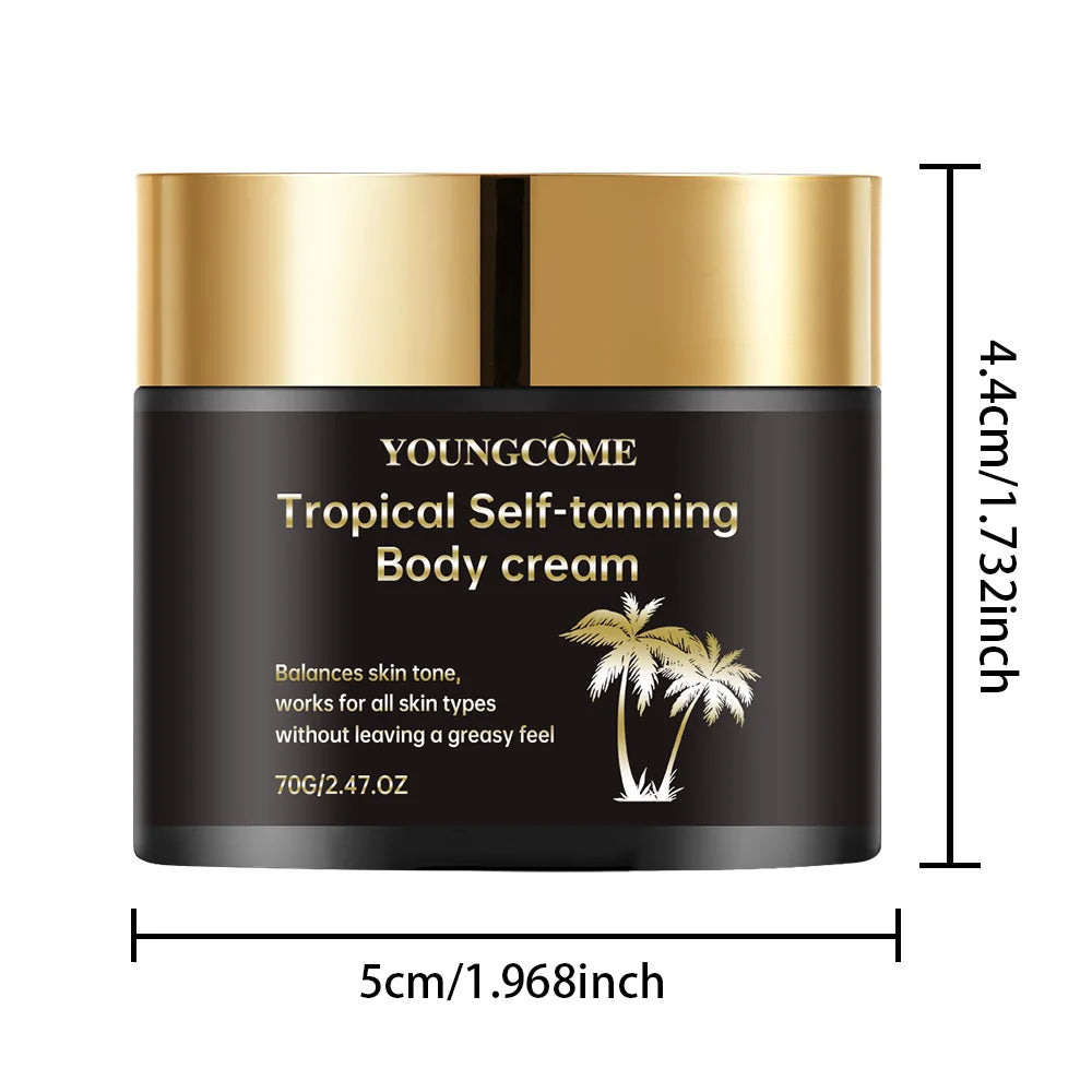  Body Tanning Cream Self Tanner Booster Brown Sun Bronzer Repair Nourishing Skin Coloring Sunless Lotion Peaceful Pleasures Health and Wellness 70g