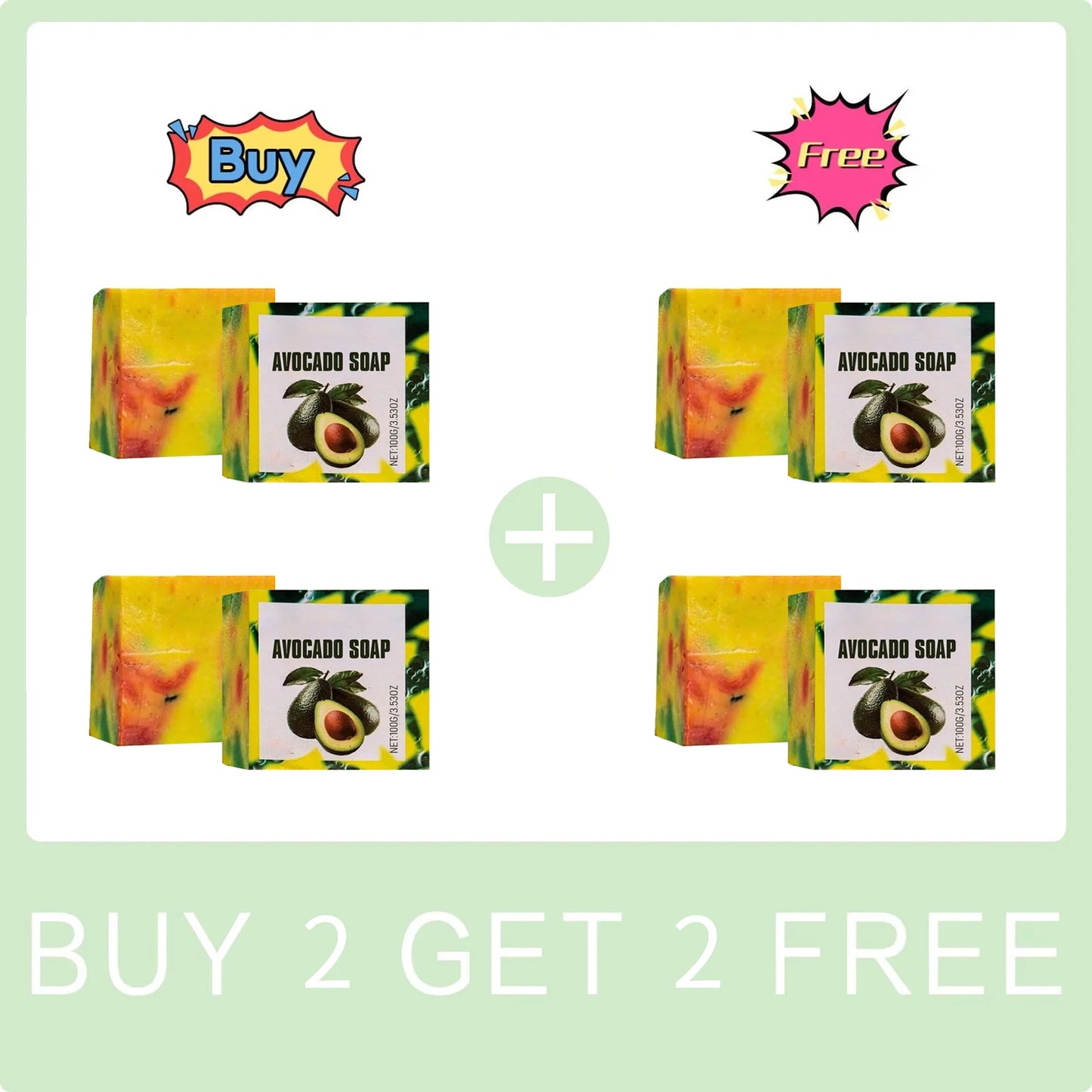 Avocado Bath Soap for Cleaning Pores Oil Control Dirt Remover Improve Dry Rough Skin Soft Moisturizing Rejuvenating Body Care Peaceful Pleasures Health and Wellness Buy 2 Get 2 Free