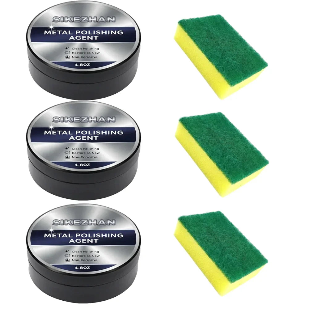 Metal Polishing Paste – Rust & Tarnish Remover with Sponge