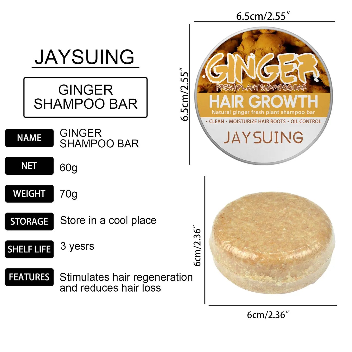 Ginger Shampoo Bar – Handmade Cold Process Natural Hair Bar