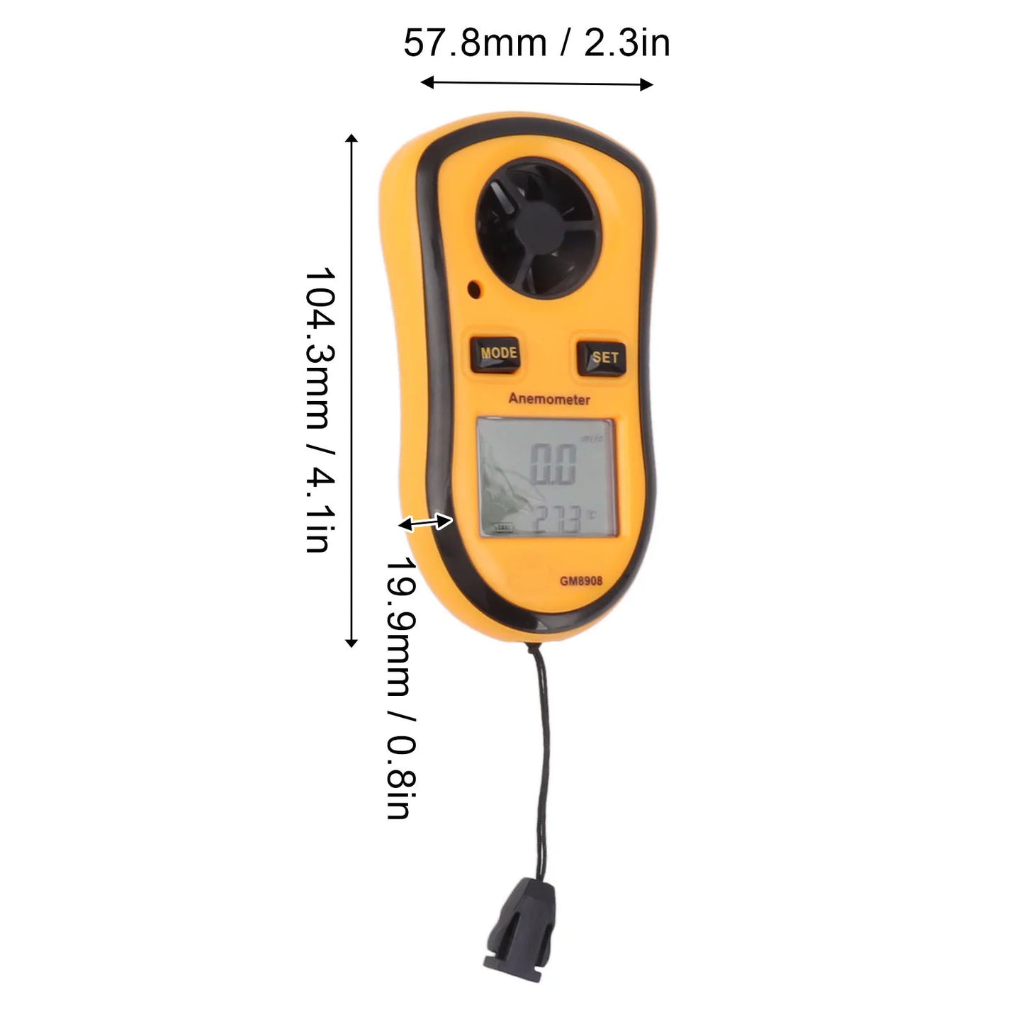 Digital Anemometer LCD Backlight Display Wind Meter Low Battery Prompt Digital LCD Display for Petrochemical for Steel Peaceful Pleasures Health and Wellness