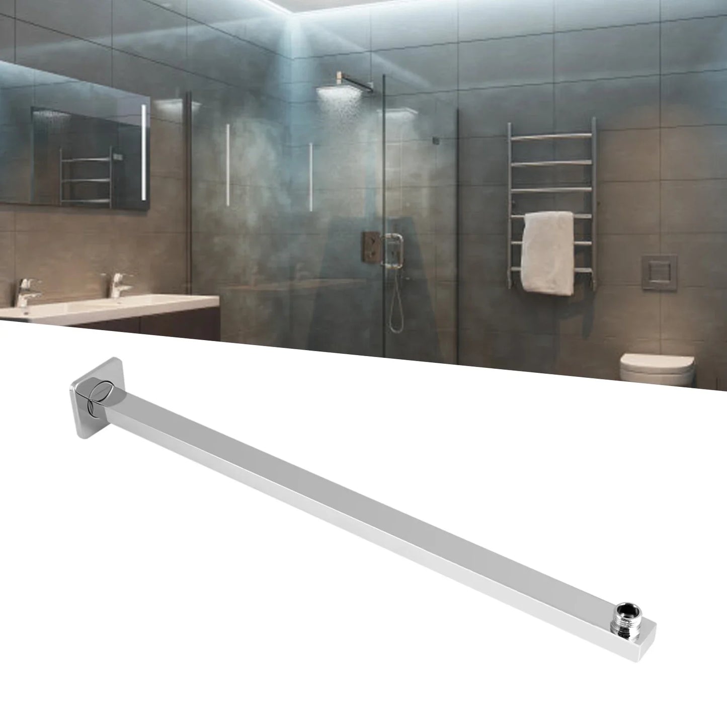 Square Shower Head Extension Arm Wall Mounted Stainless Steel