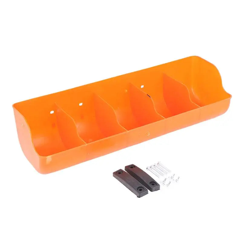 5 Slots Piglet Fodder Dish Multi Slot Livestock Feeding Bowl Durable Plastic Feeder for Piglet and Farm Animals Peaceful Pleasures Health and Wellness Orange