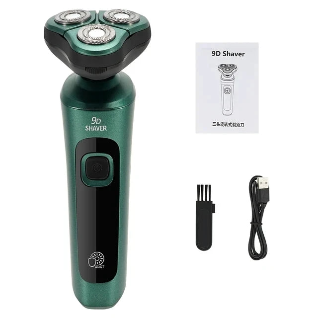 LCD Display Smart Electric Shaver, 3D Floating Triple Head Razor, USB Rechargeable Waterproof for Shaving & Beard Trimming Peaceful Pleasures Health and Wellness 9D standard
