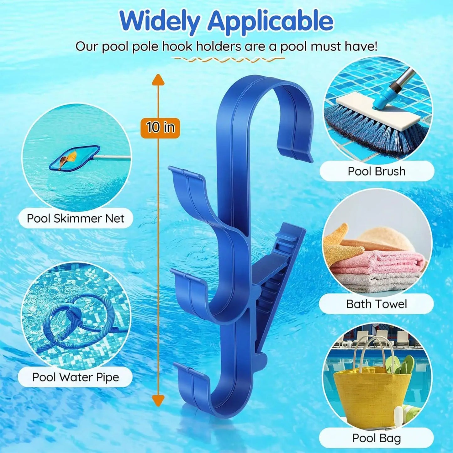 Adjustable Pool Pole Hanger & Hook Organizer – 2 Pack