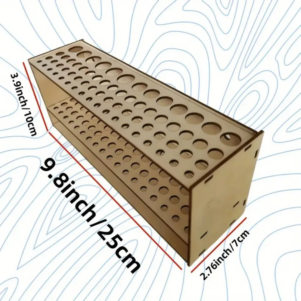 67-Slot Wooden Brush Holder | Double-Layer Artist Organizer Brush & Pen Holder Peaceful Pleasures Health and Wellness