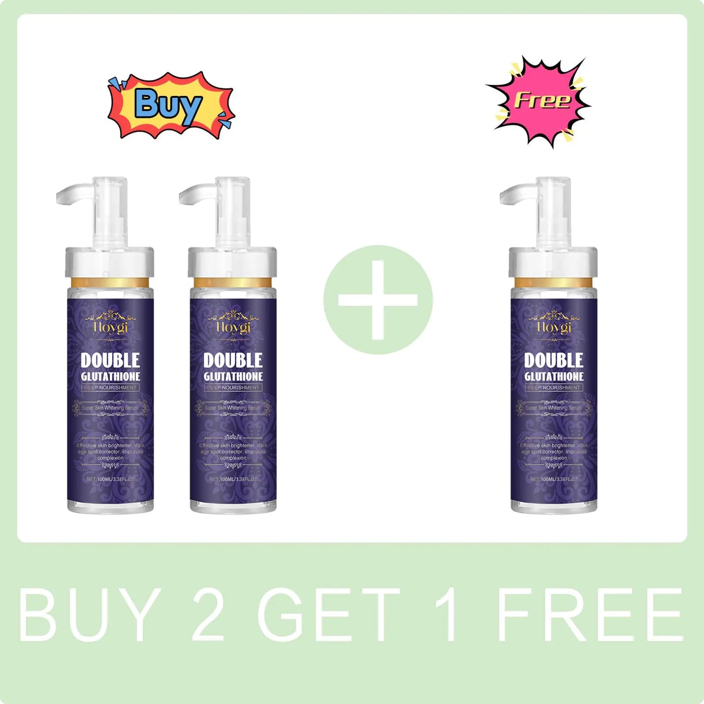 Double Glutathione Facial Serum Dark Spots Removal Reduce Pigmentation Brightening Skin Tone Improve Dullness Nourishing Essence Peaceful Pleasures Health and Wellness Buy 2 Get 1 Free