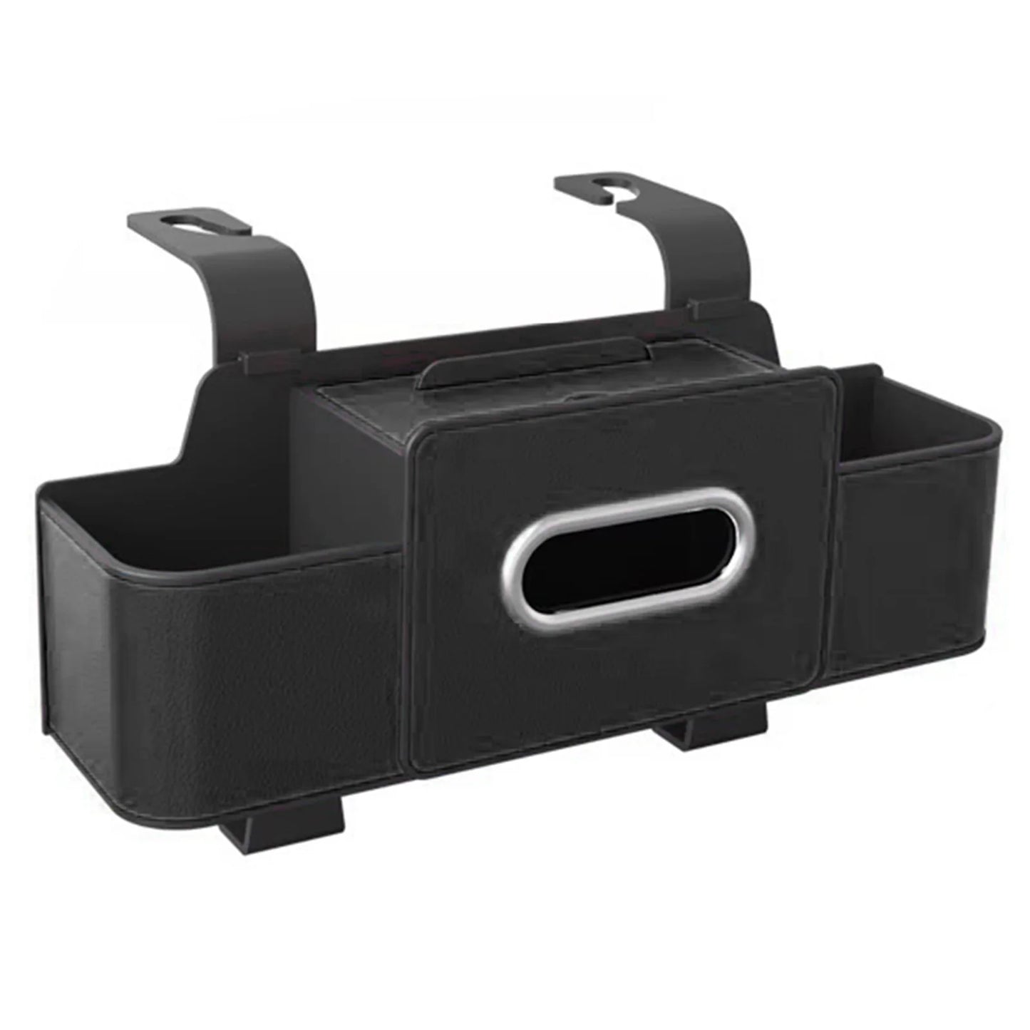 Car Headrest Backseat Organizer with Cup Holder Tissue Box and Hooks Vehicle Seat Back Hanging Storage Box Travel Accessories Peaceful Pleasures Health and Wellness Black