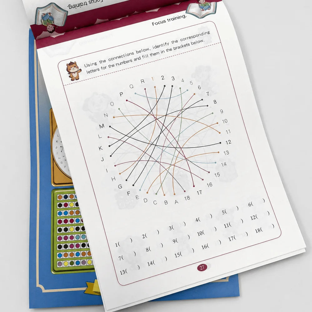 Mixed Puzzle Games Workbook 32 Pages Kids Visual Attention Training