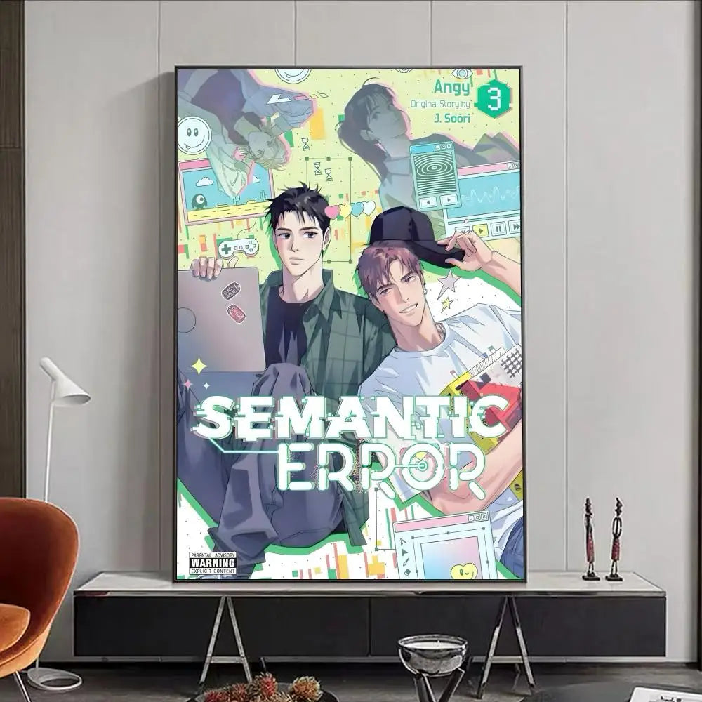 Semantic Error Jaeyoung & Sangwoo HD Waterproof Anime Poster Anime Wall Poster Peaceful Pleasures Health and Wellness Black3 21X30cmNoframe