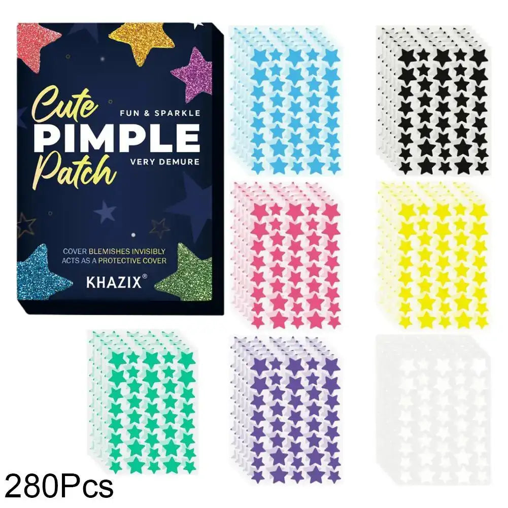 Colorful Star Pimple Patches – 240/280 Pcs Hydrocolloid Peaceful Pleasures Health and Wellness C-280pcs