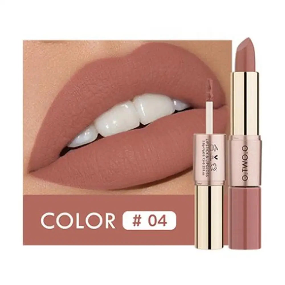 O.TWO.O 2-in-1 Matte Lipstick & Lip Gloss – 12 Colors