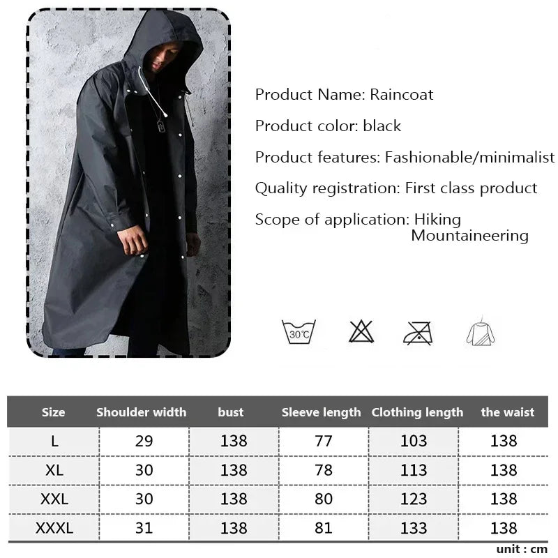 Men's Waterproof EVA Raincoat – Motorcycle Poncho & Fishing Gear