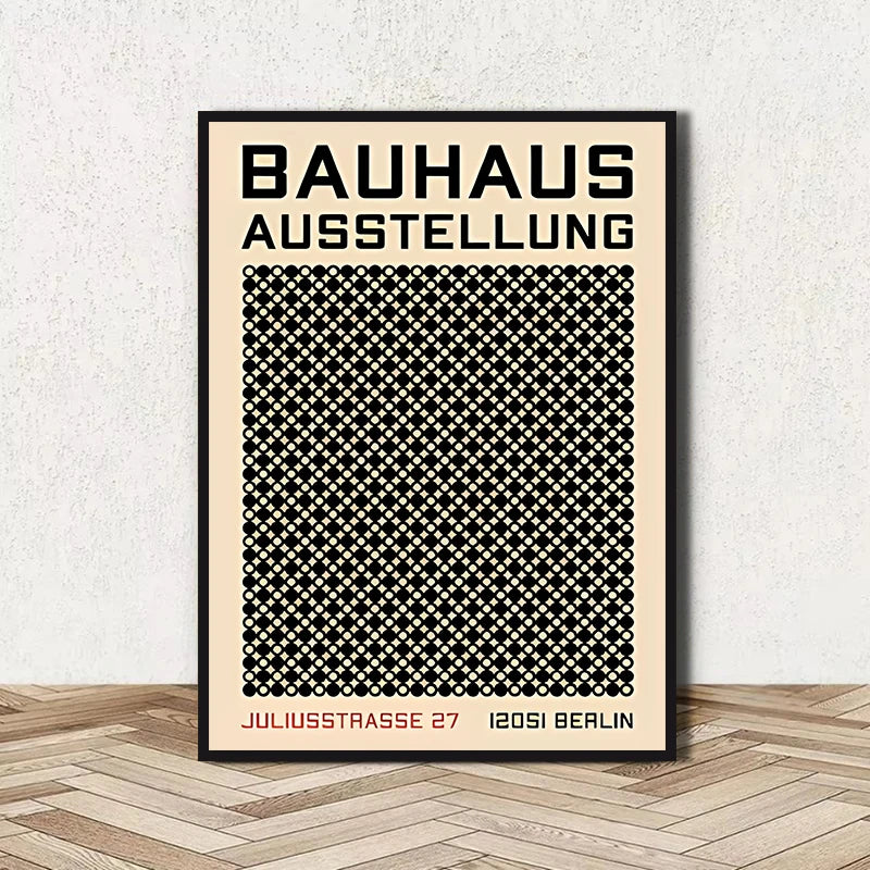 Abstract Bauhaus Geometric Canvas Wall Art | Unframed Poster