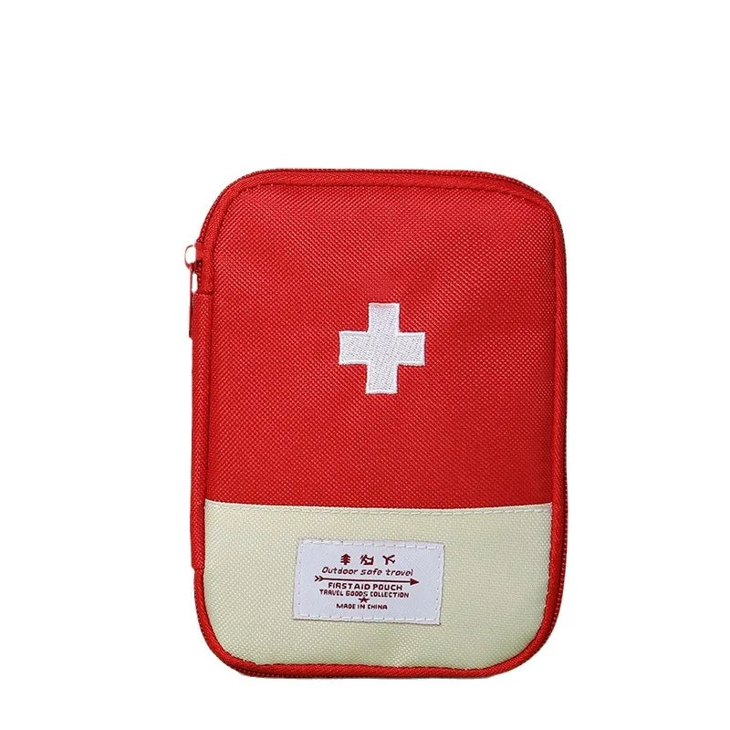 Portable Medical Kit Drug Storage Bag for Travel Small Medicine Bag for Outings Emergency Kit in Macaron Color Peaceful Pleasures Health and Wellness Red 13x18cm