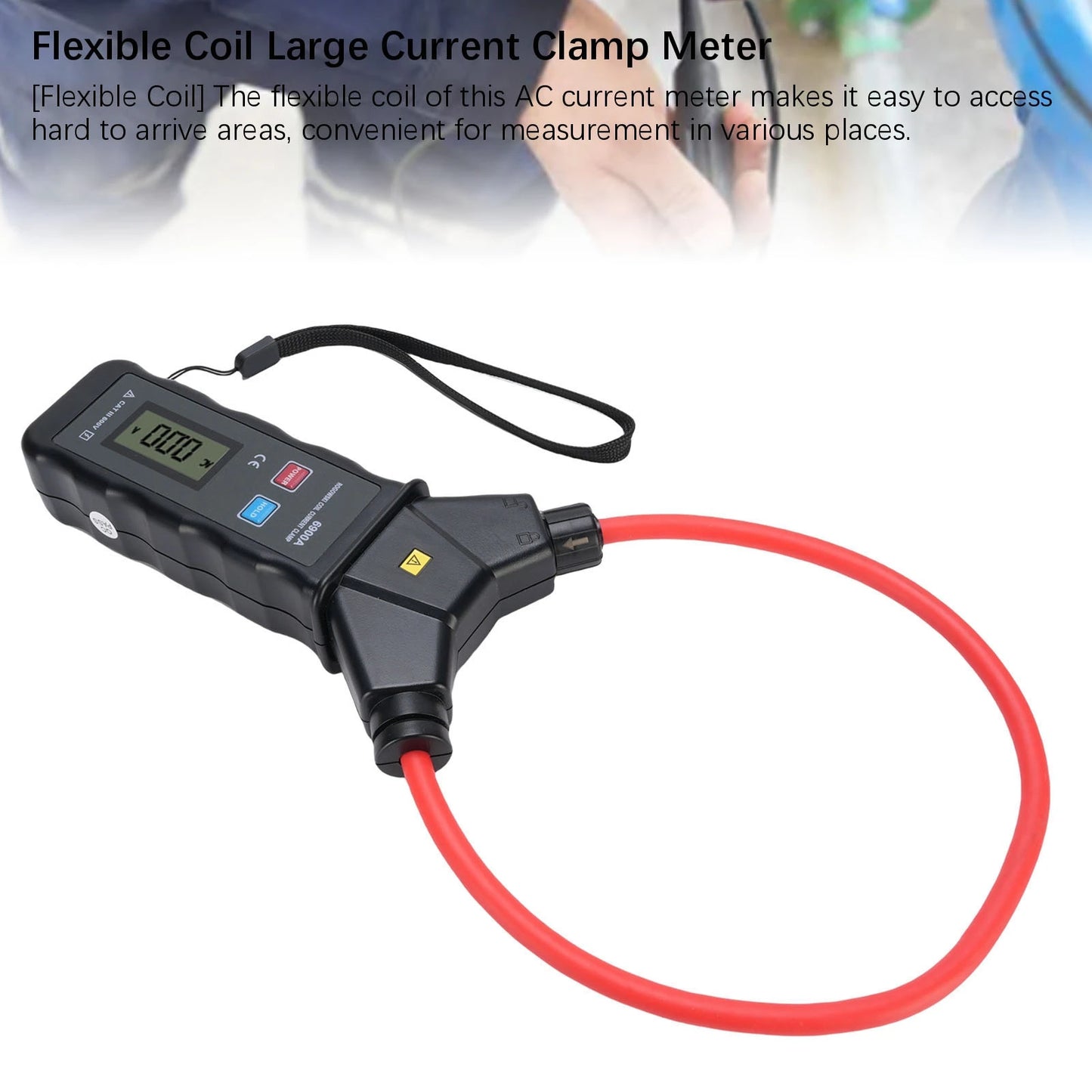 AC Current Clamp Meter Strong Anti Interference Backlit LCD Display Peak Hold Flexible Coil Current Clamp Meter for Industrial Peaceful Pleasures Health and Wellness
