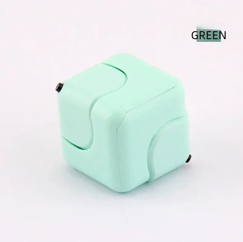 Fidget Spinner Stress Relief Magic Cube Intelligence Finger Toy, Square Wind Dice Block Mini, Educational Handheld Puzzle Game Peaceful Pleasures Health and Wellness green