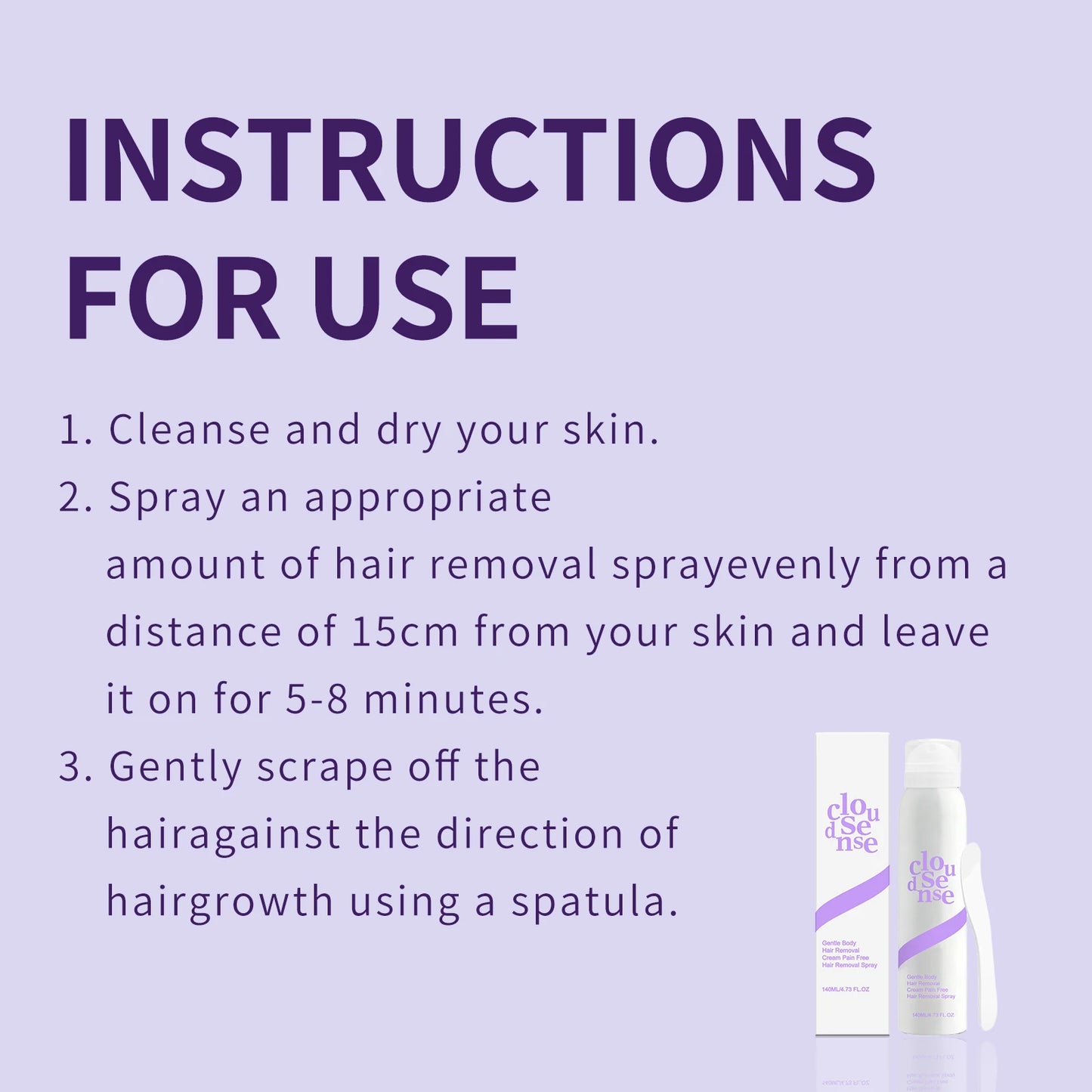 Pain-Free Hair Removal Spray | Full Body Depilatory 140ml